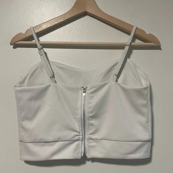 Women’s White Camisole Corset Top with Back Zip Closure -  XL - Picture 4 of 8
